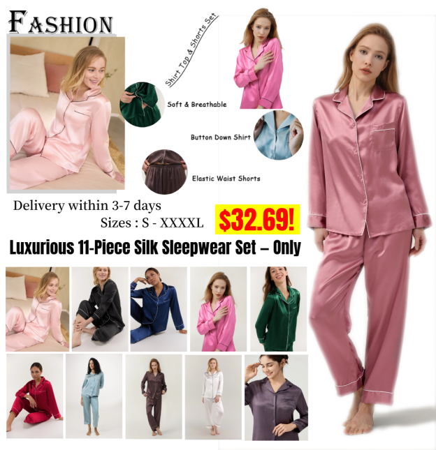 Women’s Long-Sleeve & Pants Silk Pajama