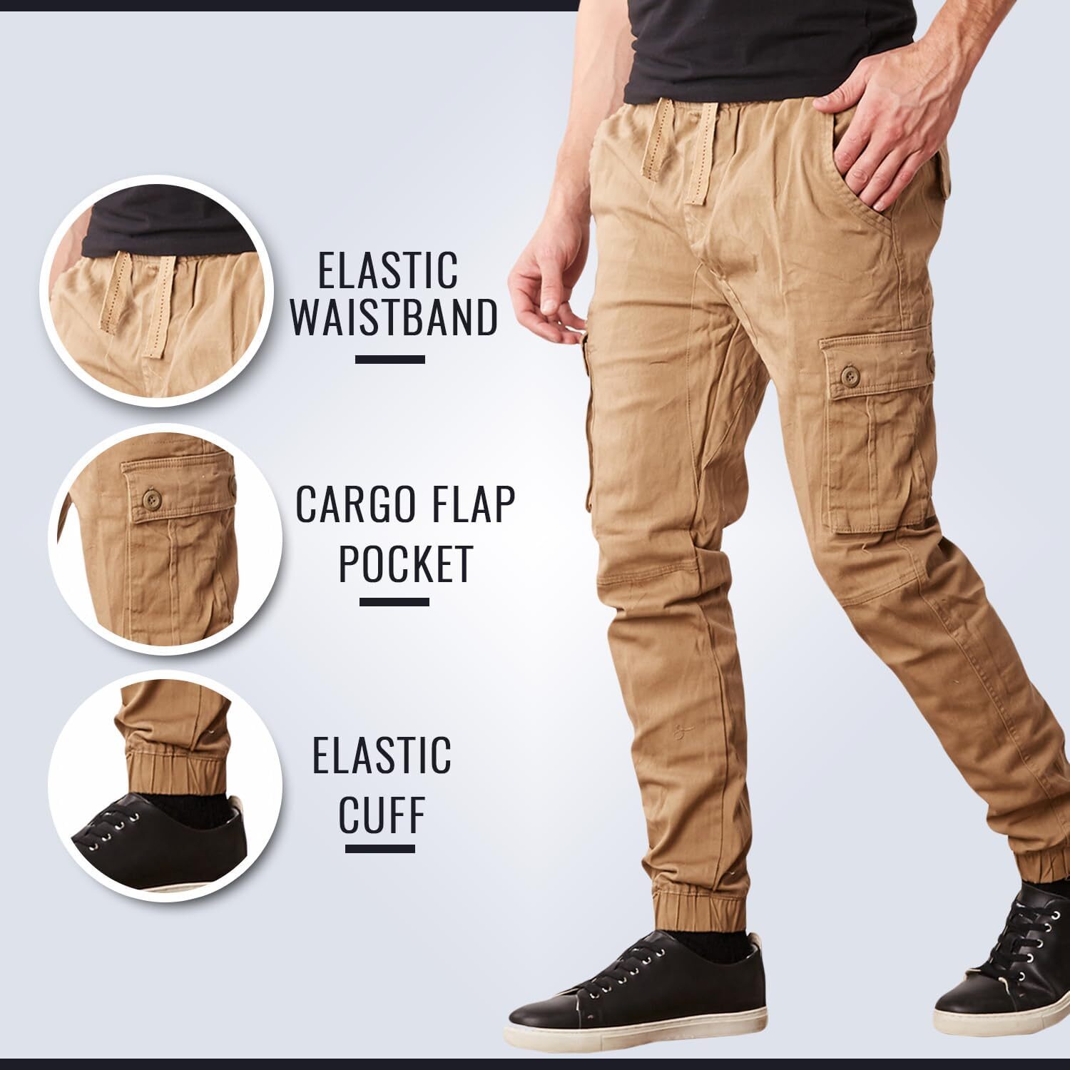 Last Day Promotion🔥3-Pack Men's Cotton Flex Stretch Cargo CombatJogger Pants (Sizes, S-6XL)