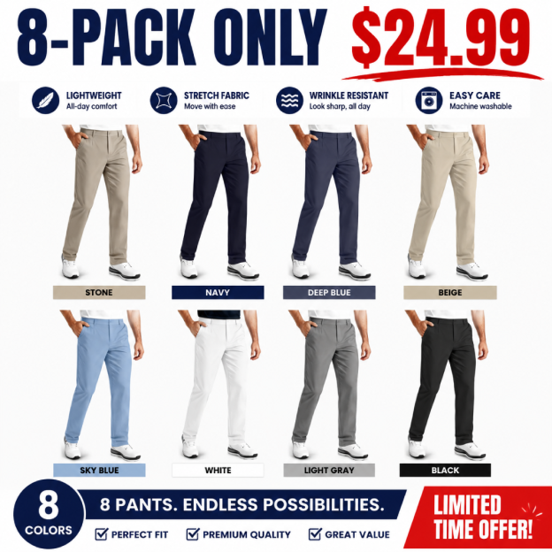 Men's Premium Non-Iron Stretch Classic Casual Trousers