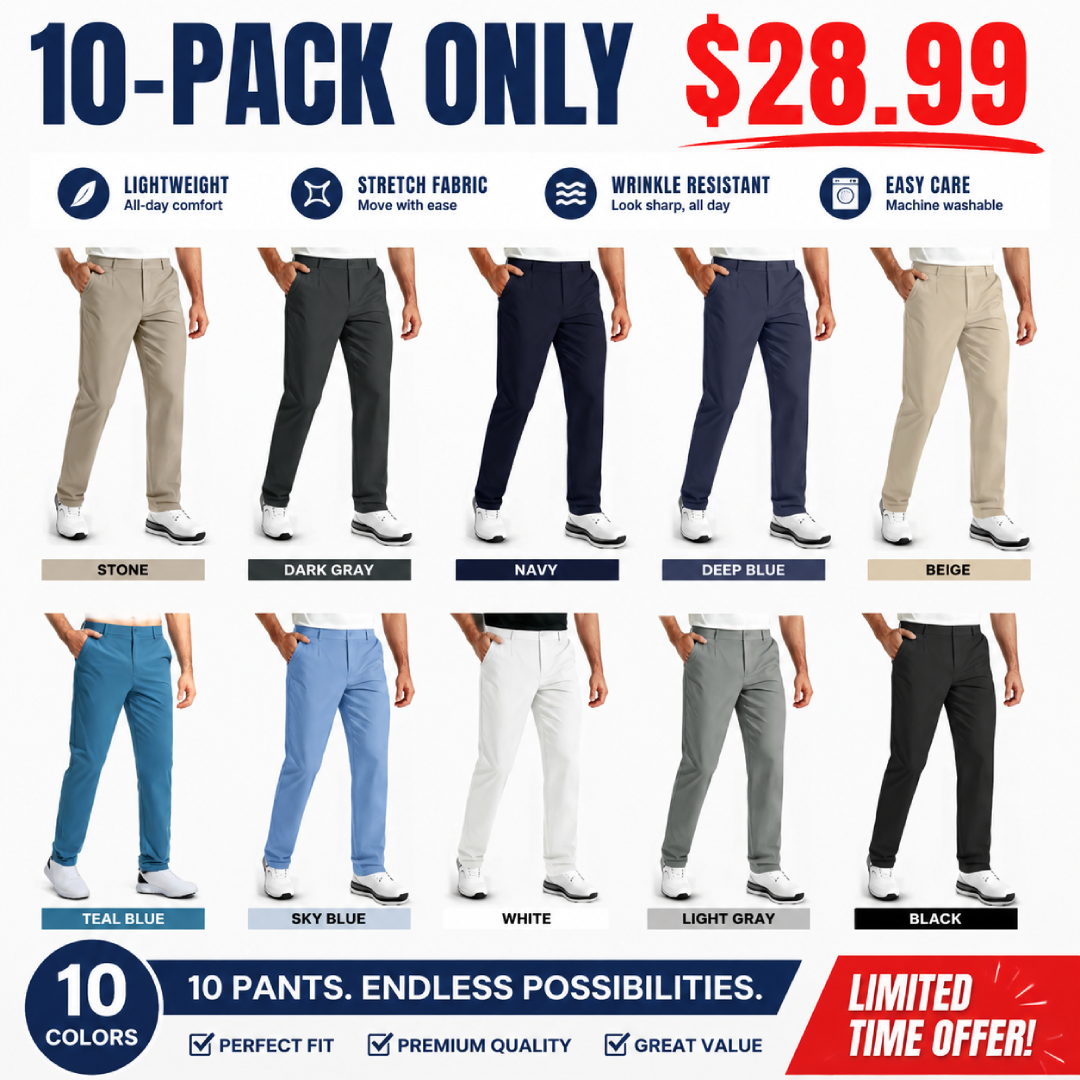 Men's Premium Non-Iron Stretch Classic Casual Trousers