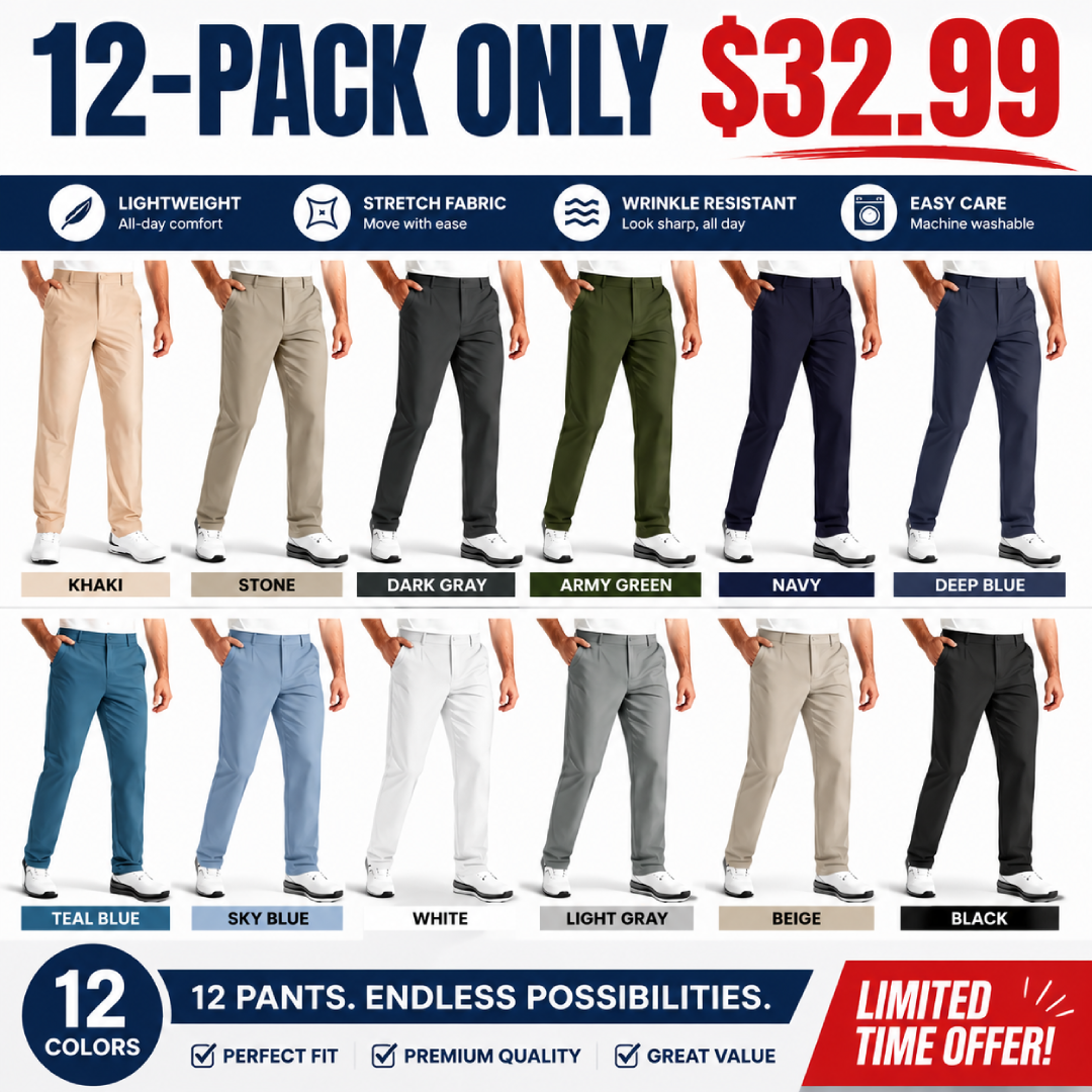 Men's Premium Non-Iron Stretch Classic Casual Trousers