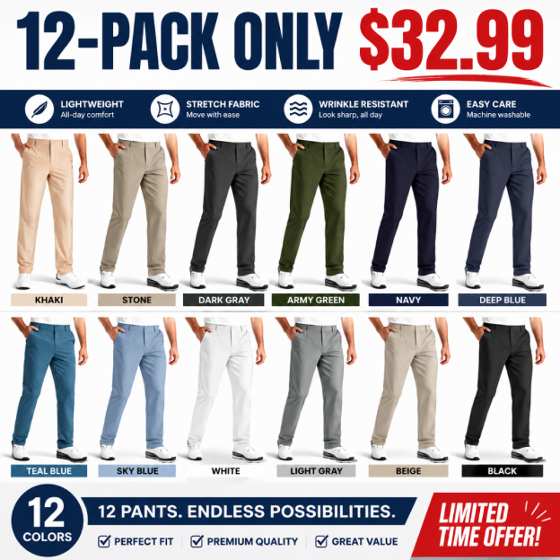Men's Premium Non-Iron Stretch Classic Casual Trousers