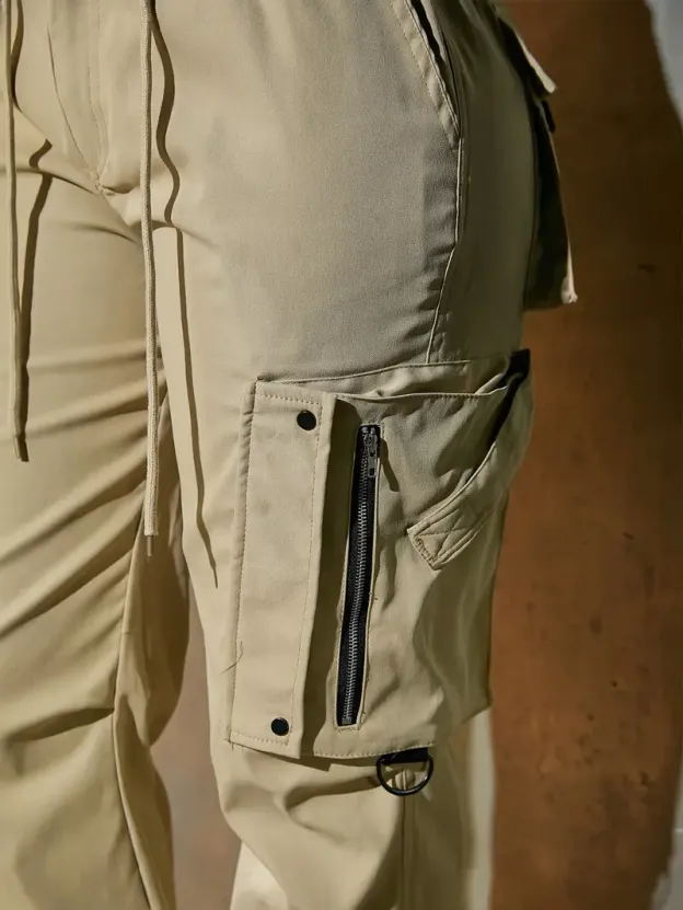 Women’s cotton cargo pants with multiple practical pockets.