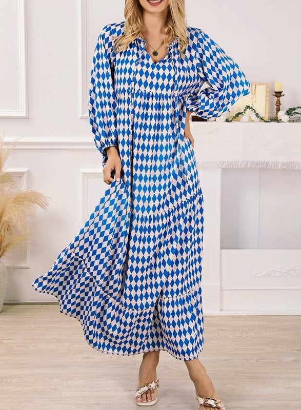 Last Day 89% OFF 🔥 ✨Women's Puff Sleeve Floral Boho Maxi Dress