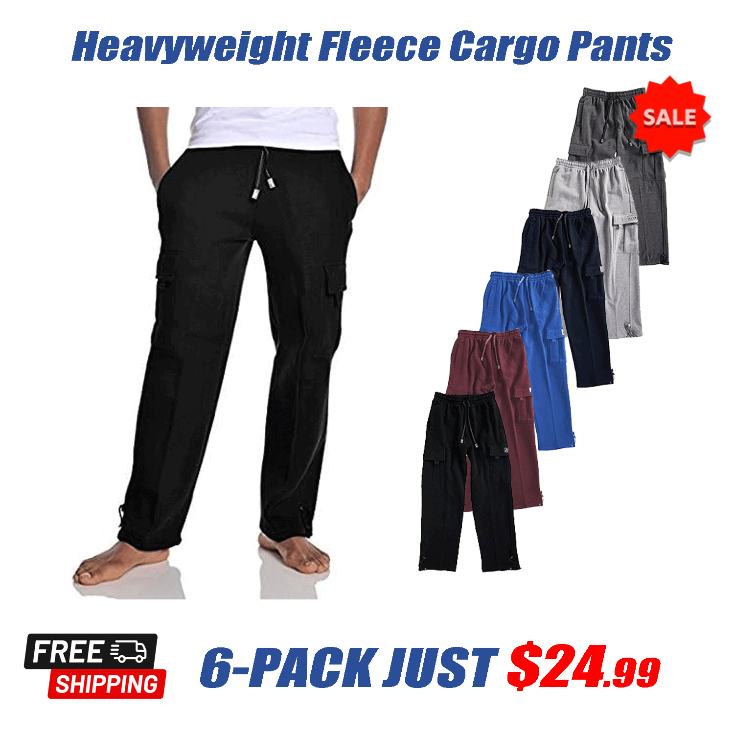 Men's Heavyweight Fleece Cargo Pants