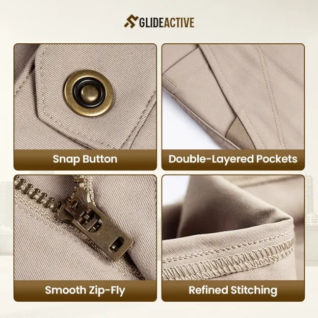 GlideActive - Ultra-Stretch Comfort Khaki Pants