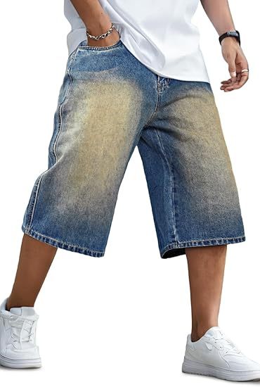 Men's Loose-Fit Denim Shorts — Stretchy, Relaxed Fit