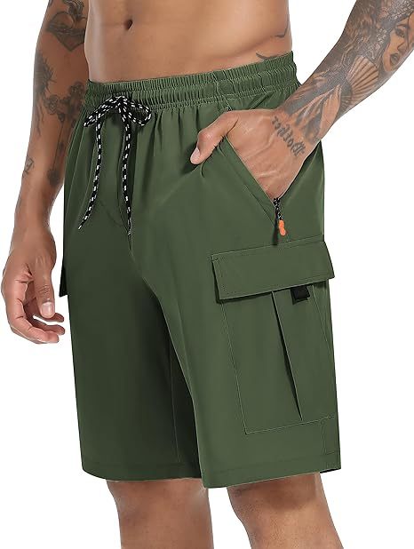 Men's Casual Stretch Cargo Shorts Quick Dry Lightweight Stretch Hiking Shorts for Men with 5 Pockets