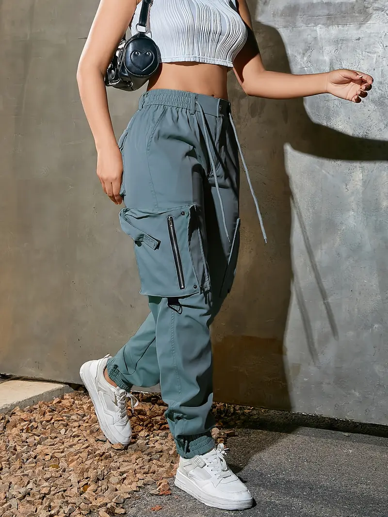 Women’s cotton cargo pants with multiple practical pockets.