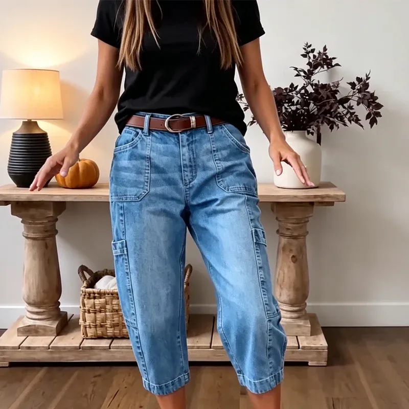 ⚡FINAL SALE⚡- Women's Mid-Rise Straight-Leg Cropped Pants