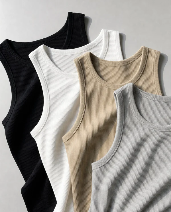 Men's Wide Strap Ribbed Tank Top