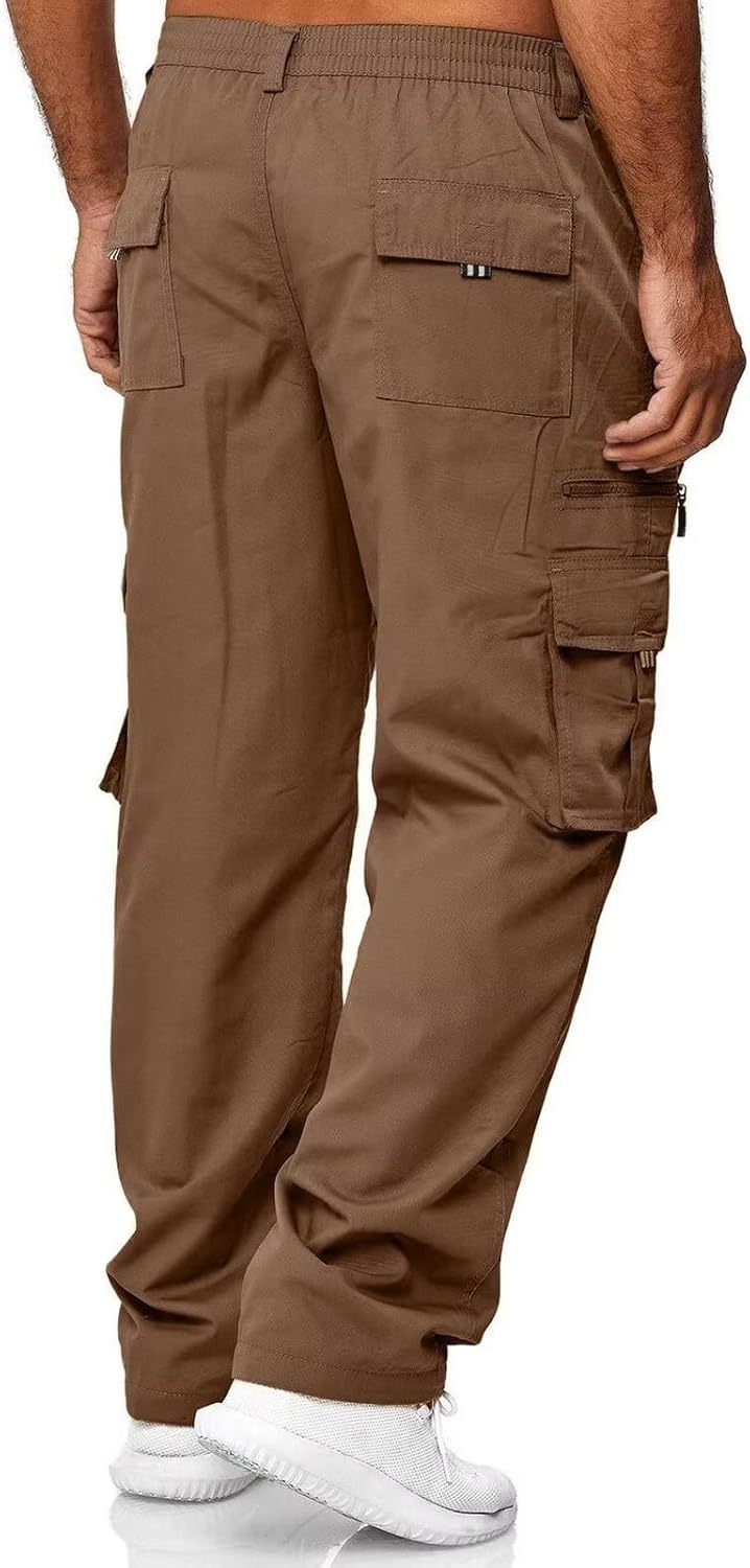 Men Outdoor Cargo Pant Lightweight Tactical Pant Hiking Jogger Classic Fit Multi Pockets