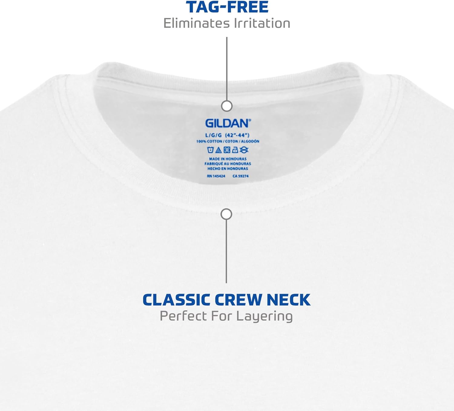 Classic Men's T-Shirt - New Heavyweight Short Sleeve Crew Neck Solid Men's T-Shirt Moisture Wicking, Tag Free, Also Available in Plus and Extra Long Sizes