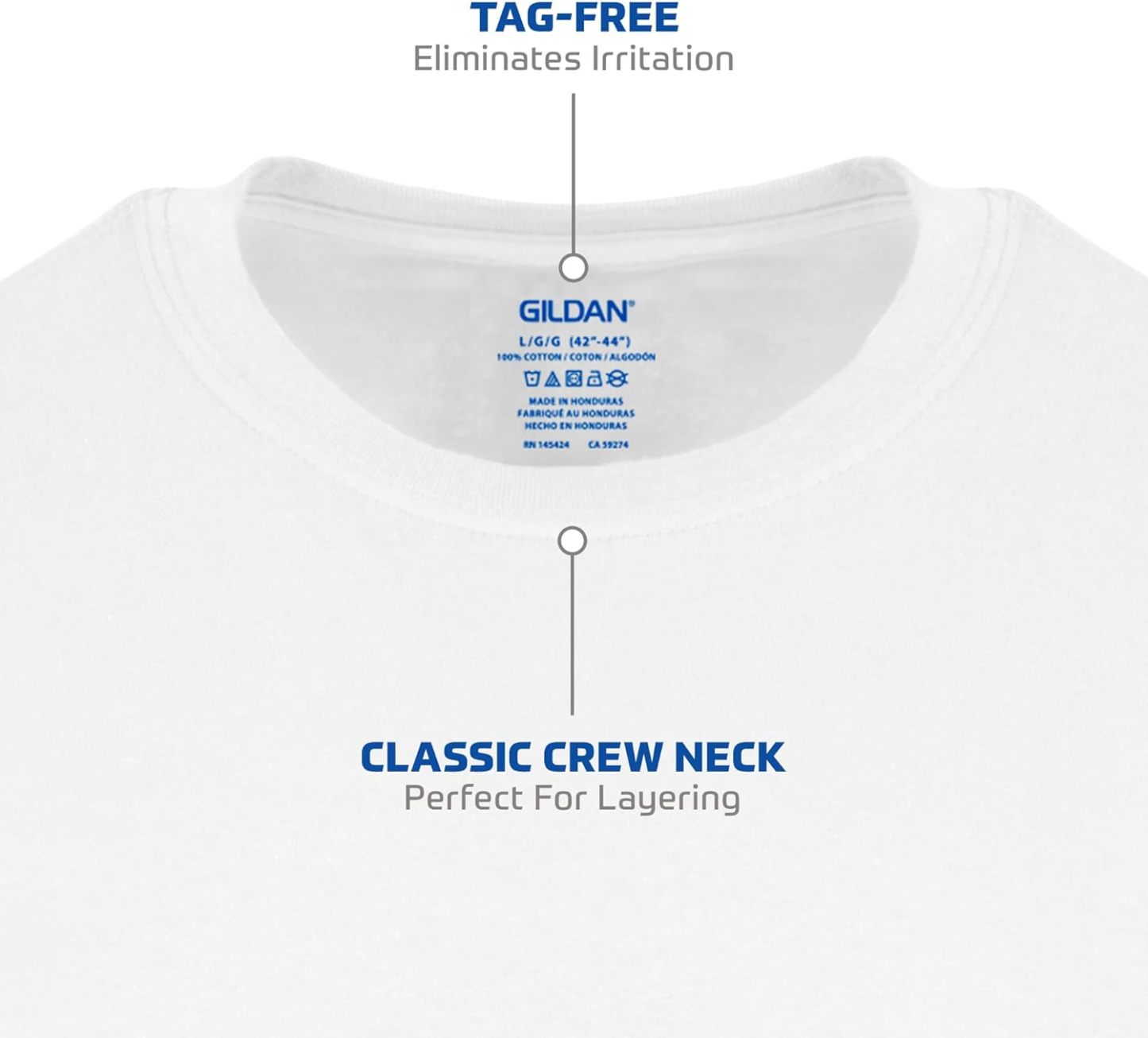 Classic Men's T-Shirt - New Heavyweight Short Sleeve Crew Neck Solid Men's T-Shirt Moisture Wicking, Tag Free, Also Available in Plus and Extra Long Sizes