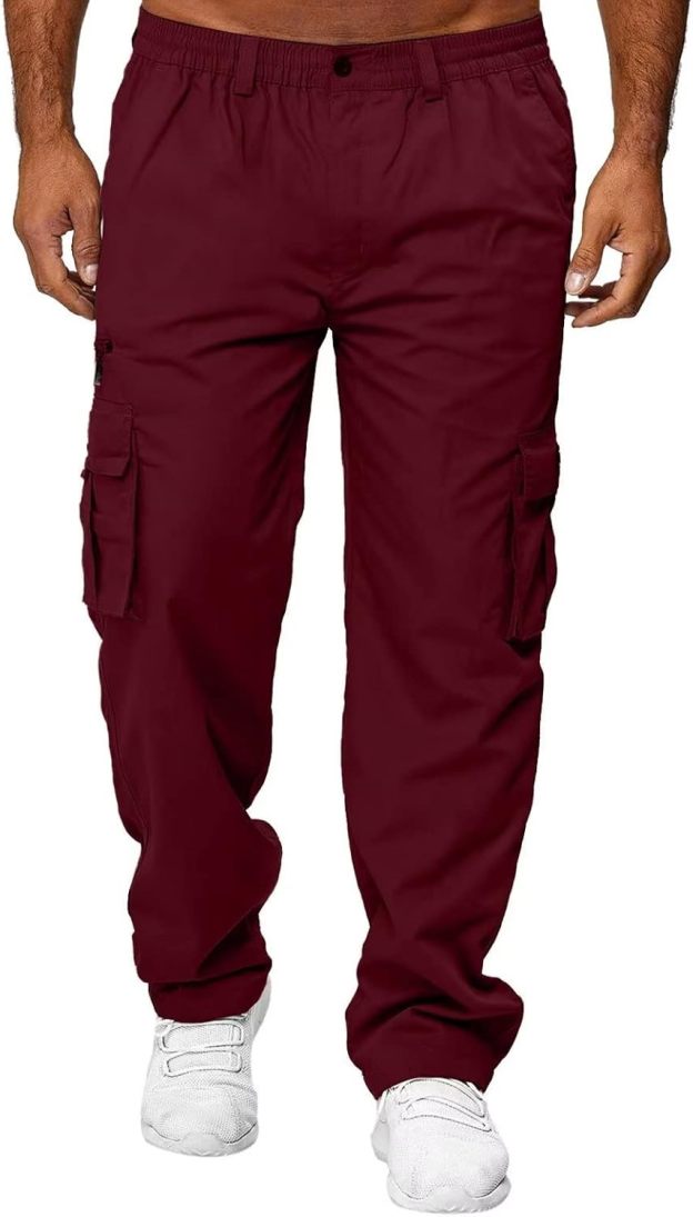 Men Outdoor Cargo Pant Lightweight Tactical Pant Hiking Jogger Classic Fit Multi Pockets