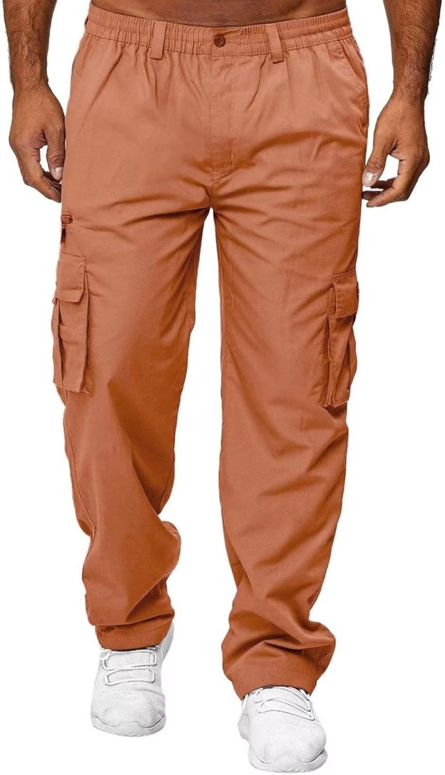 Men Outdoor Cargo Pant Lightweight Tactical Pant Hiking Jogger Classic Fit Multi Pockets