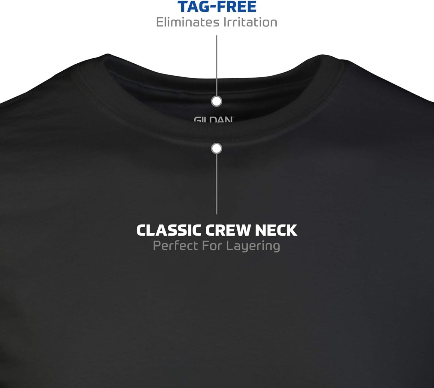 Classic Men's T-Shirt - New Heavyweight Short Sleeve Crew Neck Solid Men's T-Shirt Moisture Wicking, Tag Free, Also Available in Plus and Extra Long Sizes