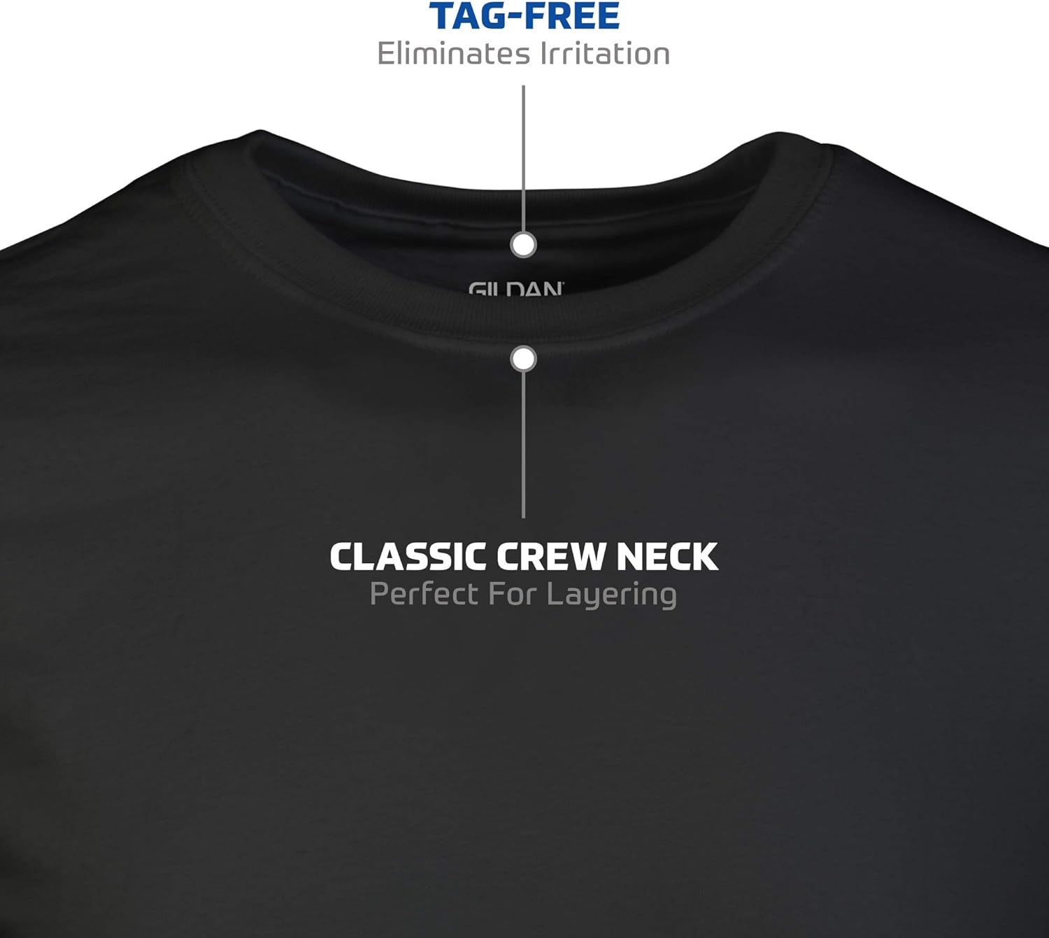 Classic Men's T-Shirt - New Heavyweight Short Sleeve Crew Neck Solid Men's T-Shirt Moisture Wicking, Tag Free, Also Available in Plus and Extra Long Sizes