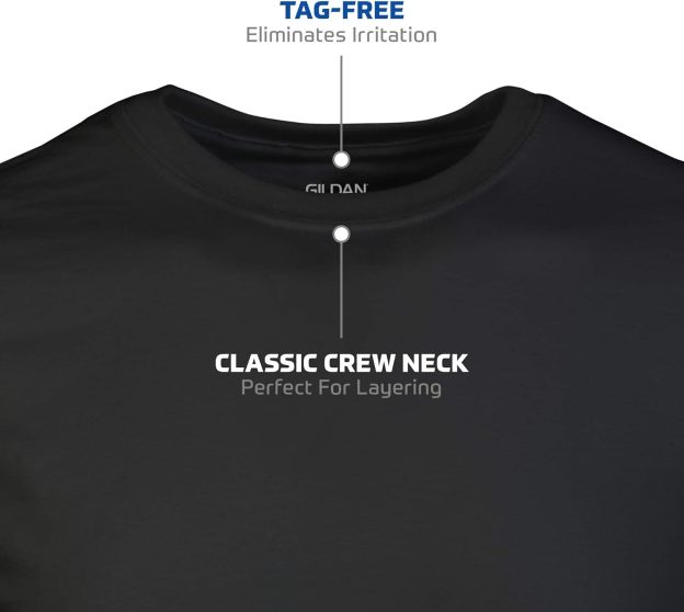 Classic Men's T-Shirt - New Heavyweight Short Sleeve Crew Neck Solid Men's T-Shirt Moisture Wicking, Tag Free, Also Available in Plus and Extra Long Sizes