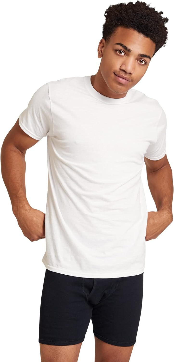 Classic Men's T-Shirt - New Heavyweight Short Sleeve Crew Neck Solid Men's T-Shirt Moisture Wicking, Tag Free, Also Available in Plus and Extra Long Sizes