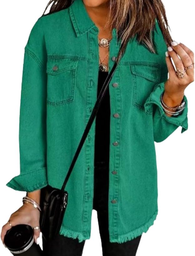 Oversized Vintage-Style Denim Jacket for Women