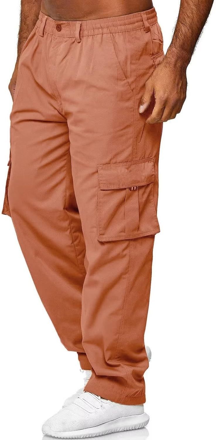 Men Outdoor Cargo Pant Lightweight Tactical Pant Hiking Jogger Classic Fit Multi Pockets