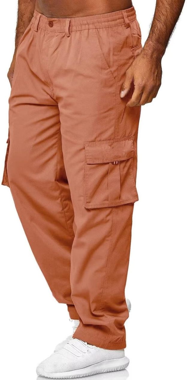 Men Outdoor Cargo Pant Lightweight Tactical Pant Hiking Jogger Classic Fit Multi Pockets