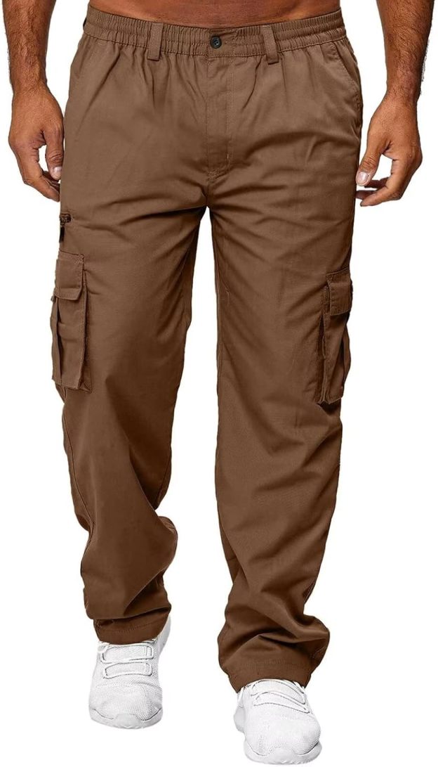 Men Outdoor Cargo Pant Lightweight Tactical Pant Hiking Jogger Classic Fit Multi Pockets