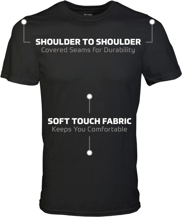 Classic Men's T-Shirt - New Heavyweight Short Sleeve Crew Neck Solid Men's T-Shirt Moisture Wicking, Tag Free, Also Available in Plus and Extra Long Sizes