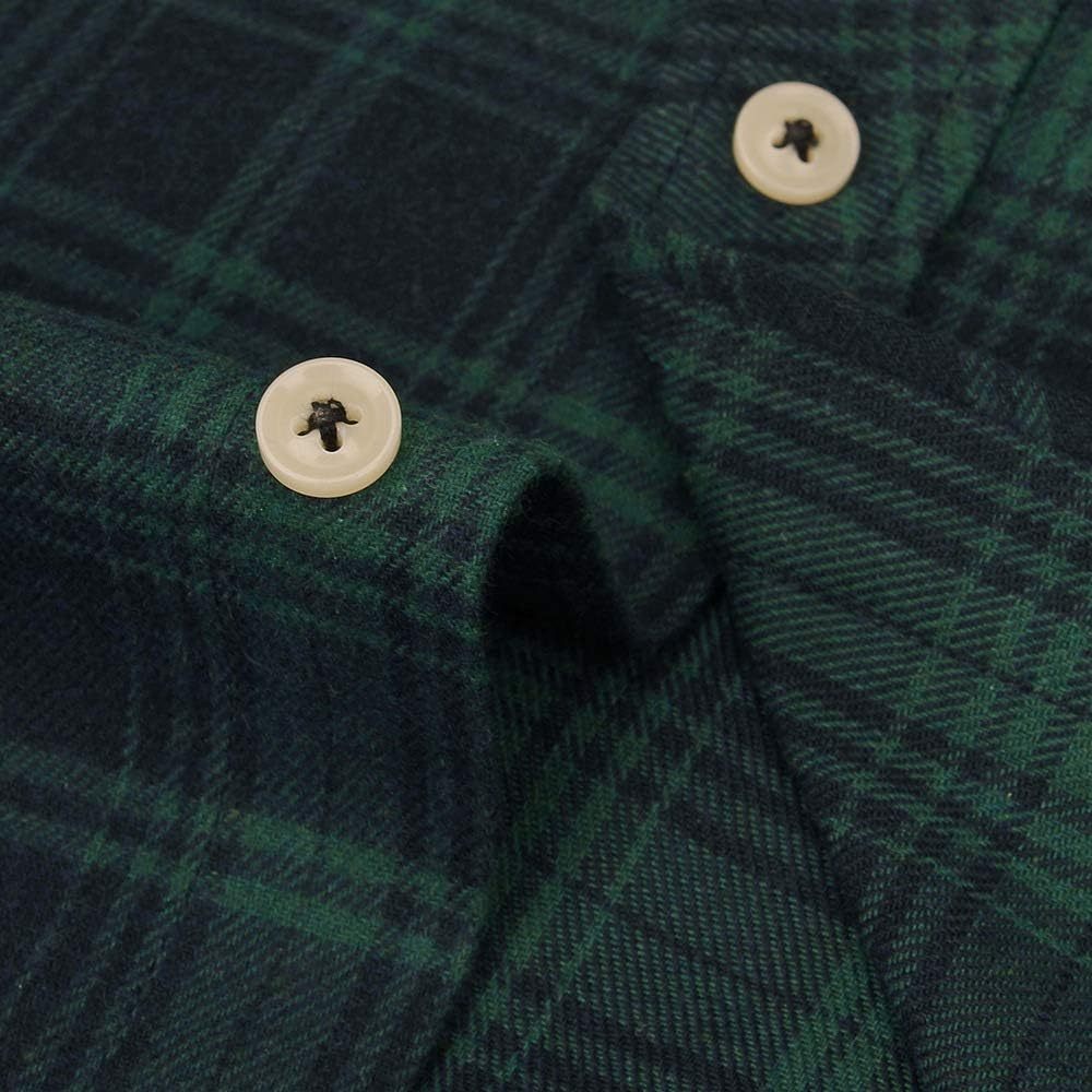 Alimens & Gentle Boy's Flannel Shirt Button Down Long Sleeve Plaid Casual Shirts