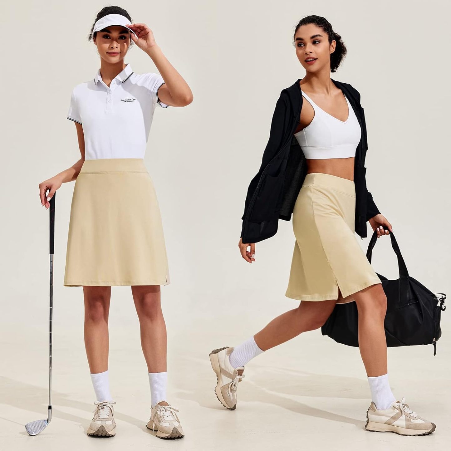 Women’s 20"-Inch Knee-Length Athletic Skirt with Pockets