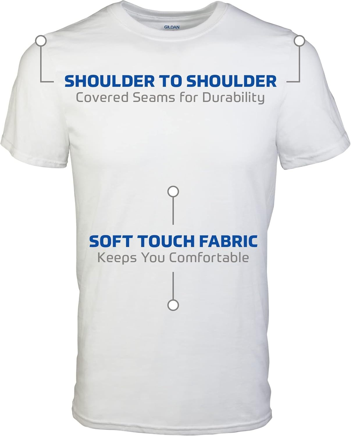 Classic Men's T-Shirt - New Heavyweight Short Sleeve Crew Neck Solid Men's T-Shirt Moisture Wicking, Tag Free, Also Available in Plus and Extra Long Sizes