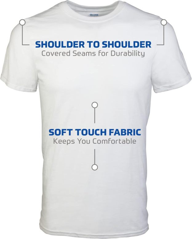 Classic Men's T-Shirt - New Heavyweight Short Sleeve Crew Neck Solid Men's T-Shirt Moisture Wicking, Tag Free, Also Available in Plus and Extra Long Sizes