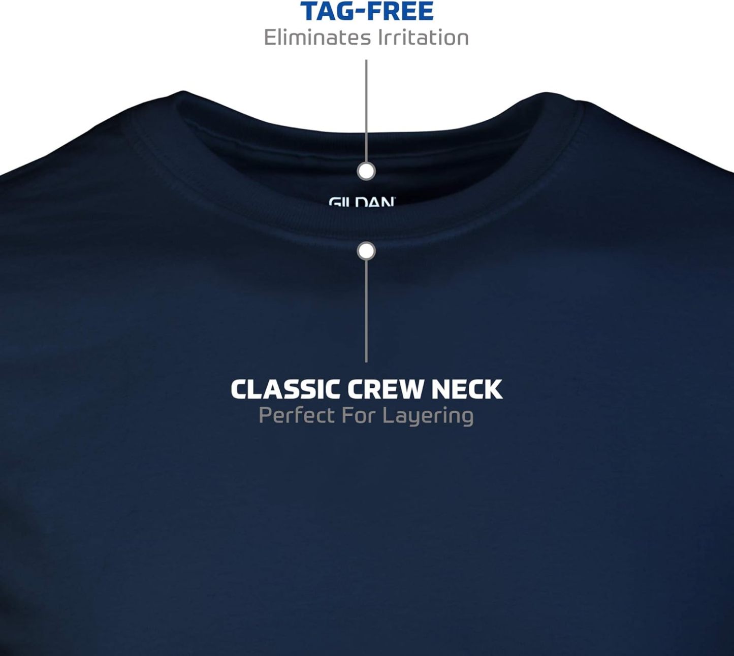 Classic Men's T-Shirt - New Heavyweight Short Sleeve Crew Neck Solid Men's T-Shirt Moisture Wicking, Tag Free, Also Available in Plus and Extra Long Sizes