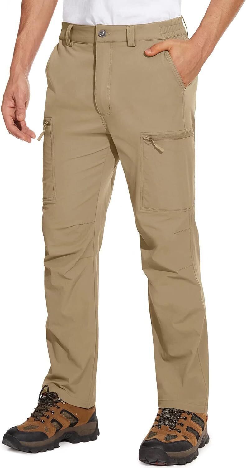 7-park Men's Hiking Pants 6 Pockets,Water Resistant Ripstop Outdoor Pants,Lightweight Quick Dry Fishing Work Pants