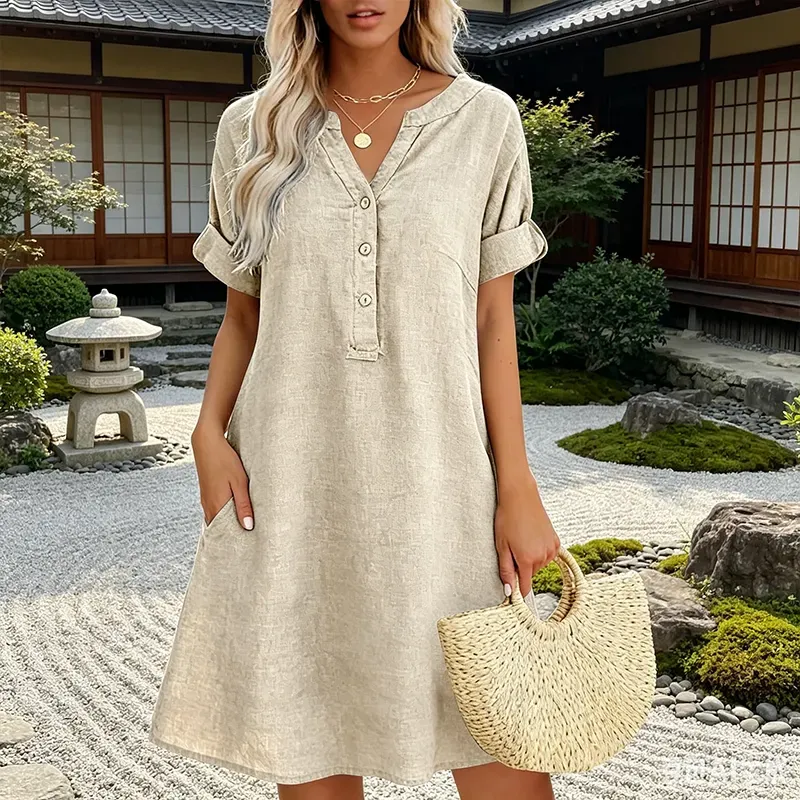 90% OFF NOW! 🏆Women's Casual V-Neck Tunic Dress with Pockets