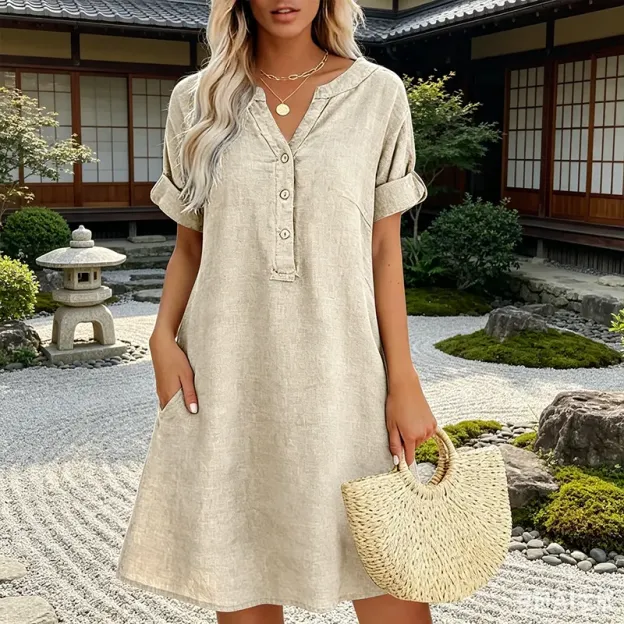 90% OFF NOW! 🏆Women's Casual V-Neck Tunic Dress with Pockets