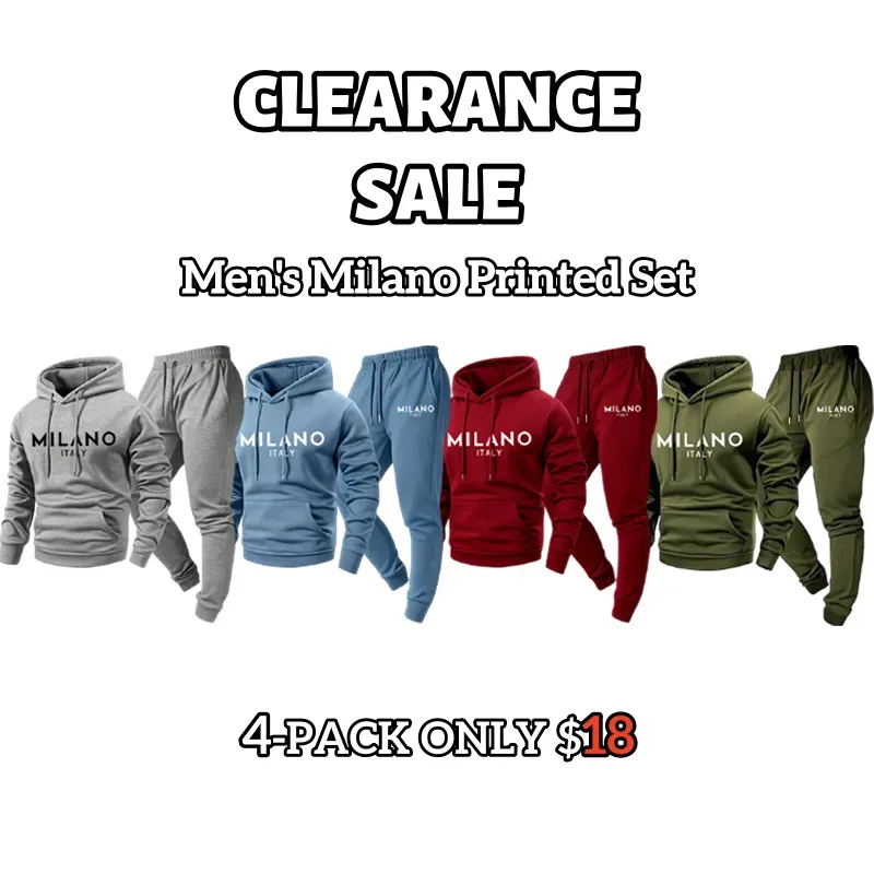Men's Milano Printed Hoodie and Drawstring Sweatpants Set