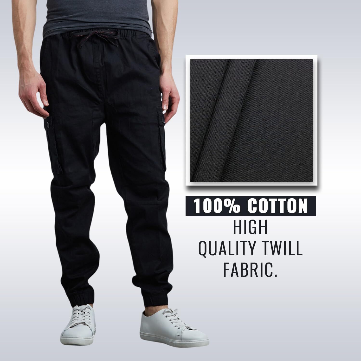 Last Day Promotion🔥3-Pack Men's Cotton Flex Stretch Cargo CombatJogger Pants (Sizes, S-6XL)