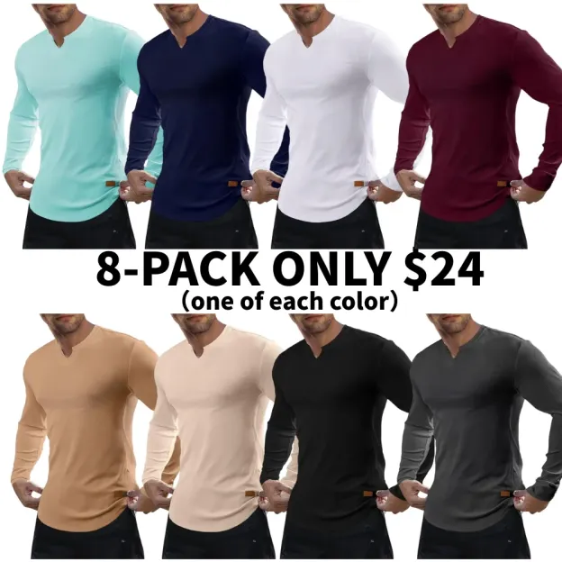 Men's Plain Casual Muscle Shirts for Men Slim Fitted