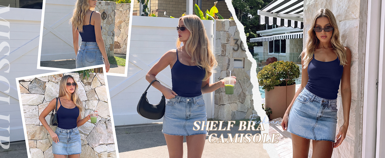 camisole with built in bra