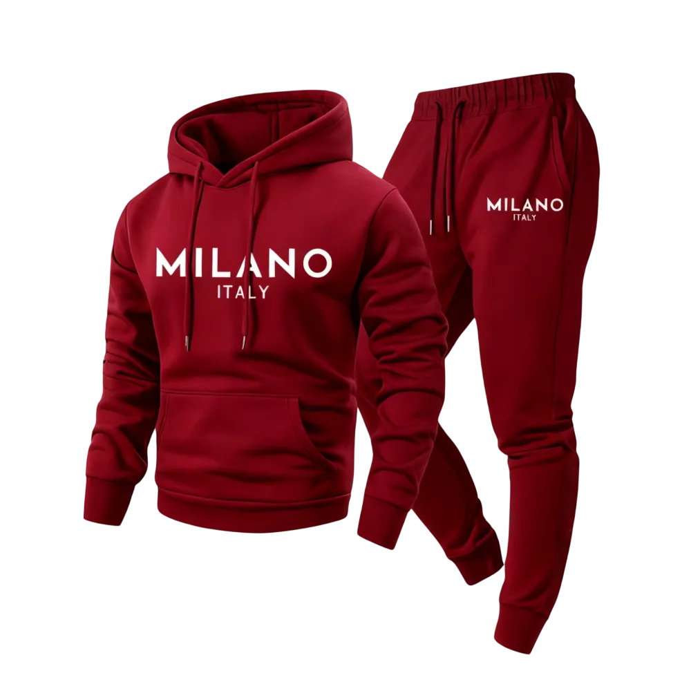 Men's Milano Printed Hoodie and Drawstring Sweatpants Set