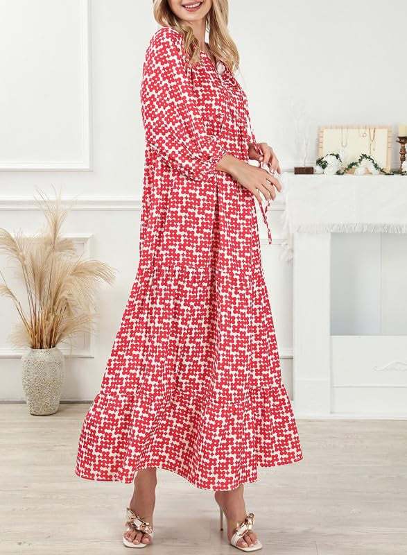 Last Day 89% OFF 🔥 ✨Women's Puff Sleeve Floral Boho Maxi Dress