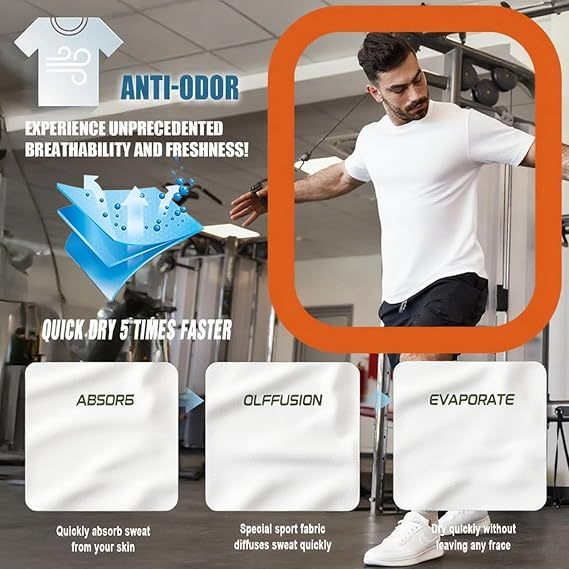 Classic Men's T-Shirt - New Heavyweight Short Sleeve Crew Neck Solid Men's T-Shirt Moisture Wicking, Tag Free, Also Available in Plus and Extra Long Sizes
