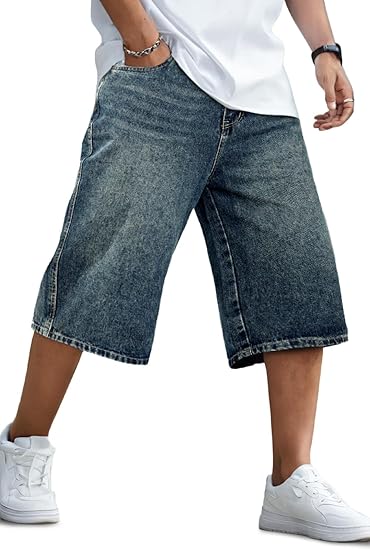 Men's Loose-Fit Denim Shorts — Stretchy, Relaxed Fit