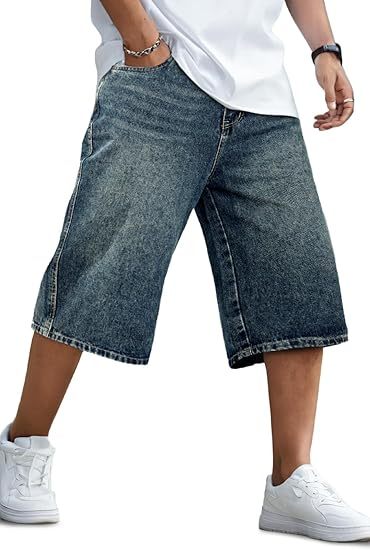 Men's Loose-Fit Denim Shorts — Stretchy, Relaxed Fit