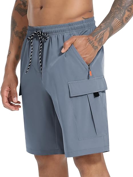 Men's Casual Stretch Cargo Shorts Quick Dry Lightweight Stretch Hiking Shorts for Men with 5 Pockets