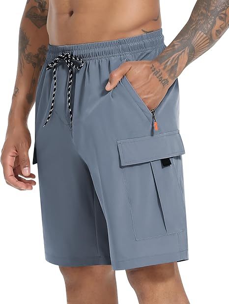 Men's Casual Stretch Cargo Shorts Quick Dry Lightweight Stretch Hiking Shorts for Men with 5 Pockets