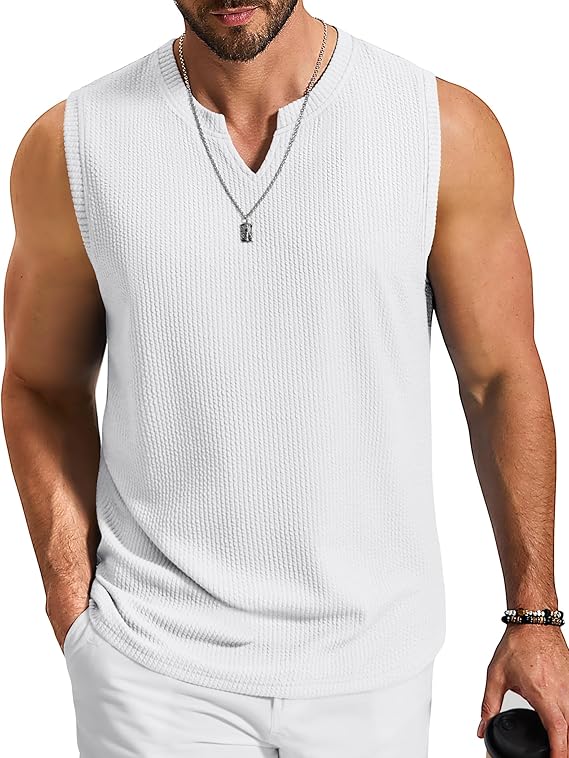 Men's Casual V-Neck Jacquard Knit Sleeveless Vest
