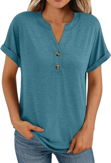 Women’s Casual V-Neck Henley Top